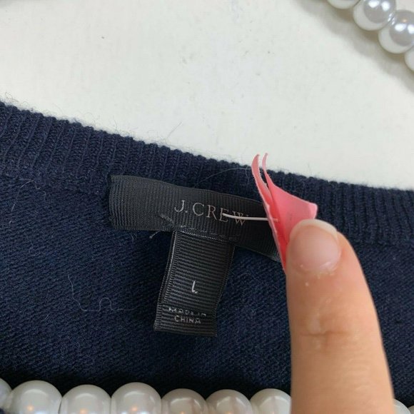 J.crew Side-button sweater in stripe‎ womens size L - Picture 4 of 4